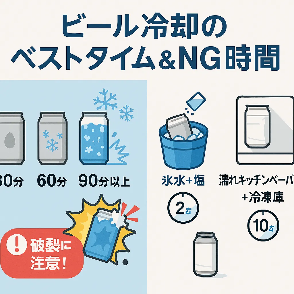 ビールを冷凍庫で何分冷やす？凍る前のベストな時間とはアイキャッチ