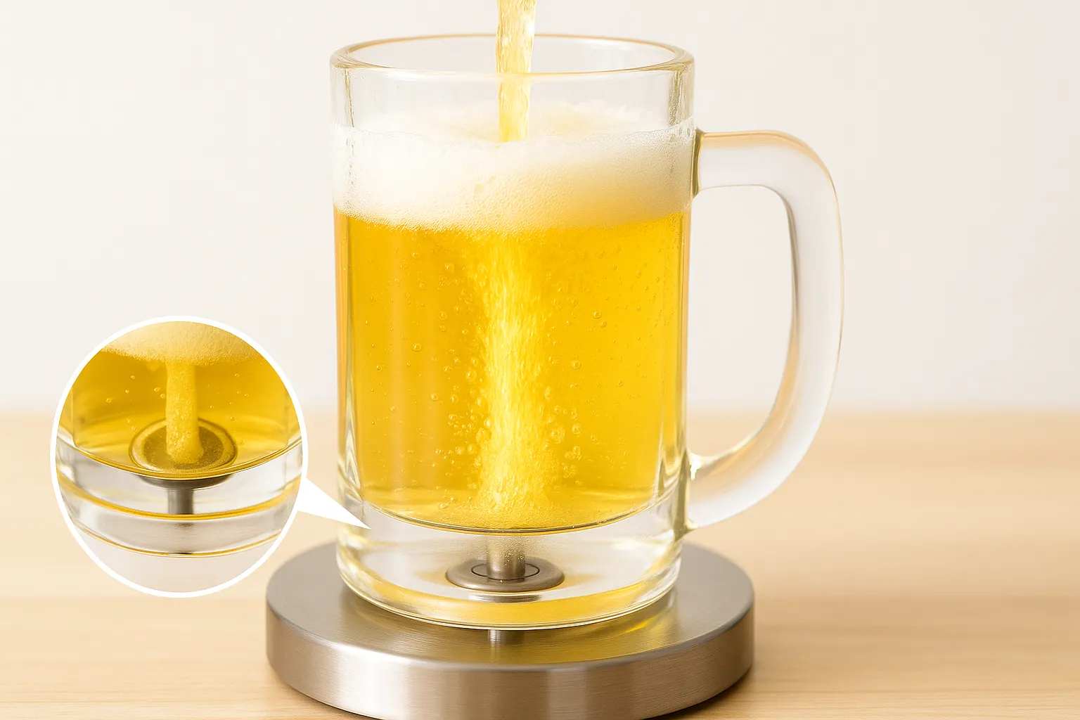 下から注ぐビールの仕組みを解説



